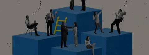 Personas subidas bloque collage banner