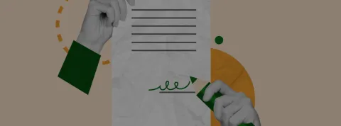 Manos sujetando papel firmado banner