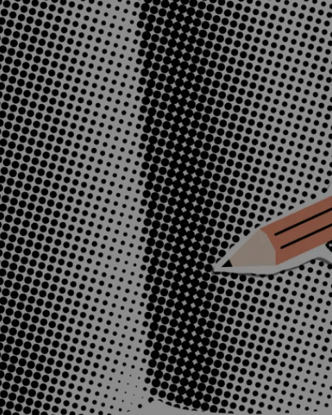 Mano escribiendo collage banner