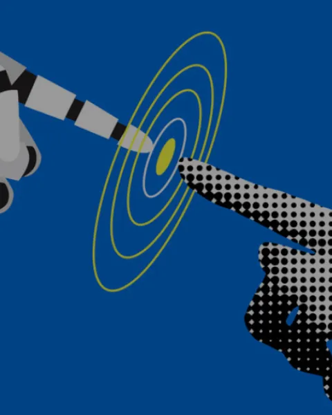 Collage manos tocándose banner
