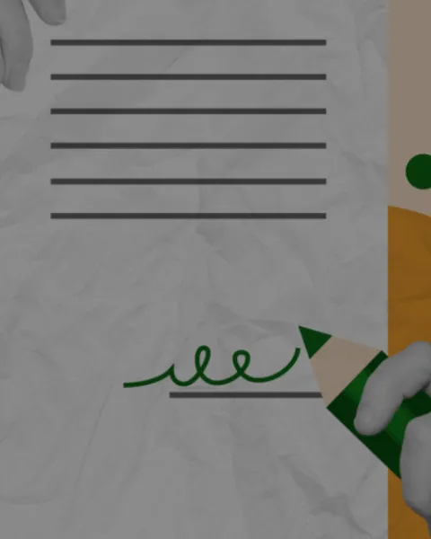 Manos sujetando papel firmado banner